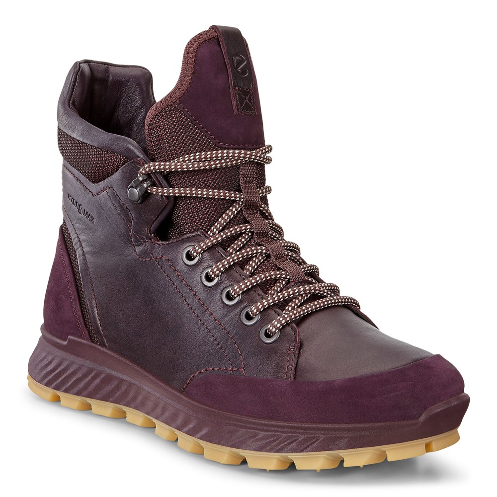 ECCO Womens Boots Burgundy - Exostrike Shinebright - IDH-189632